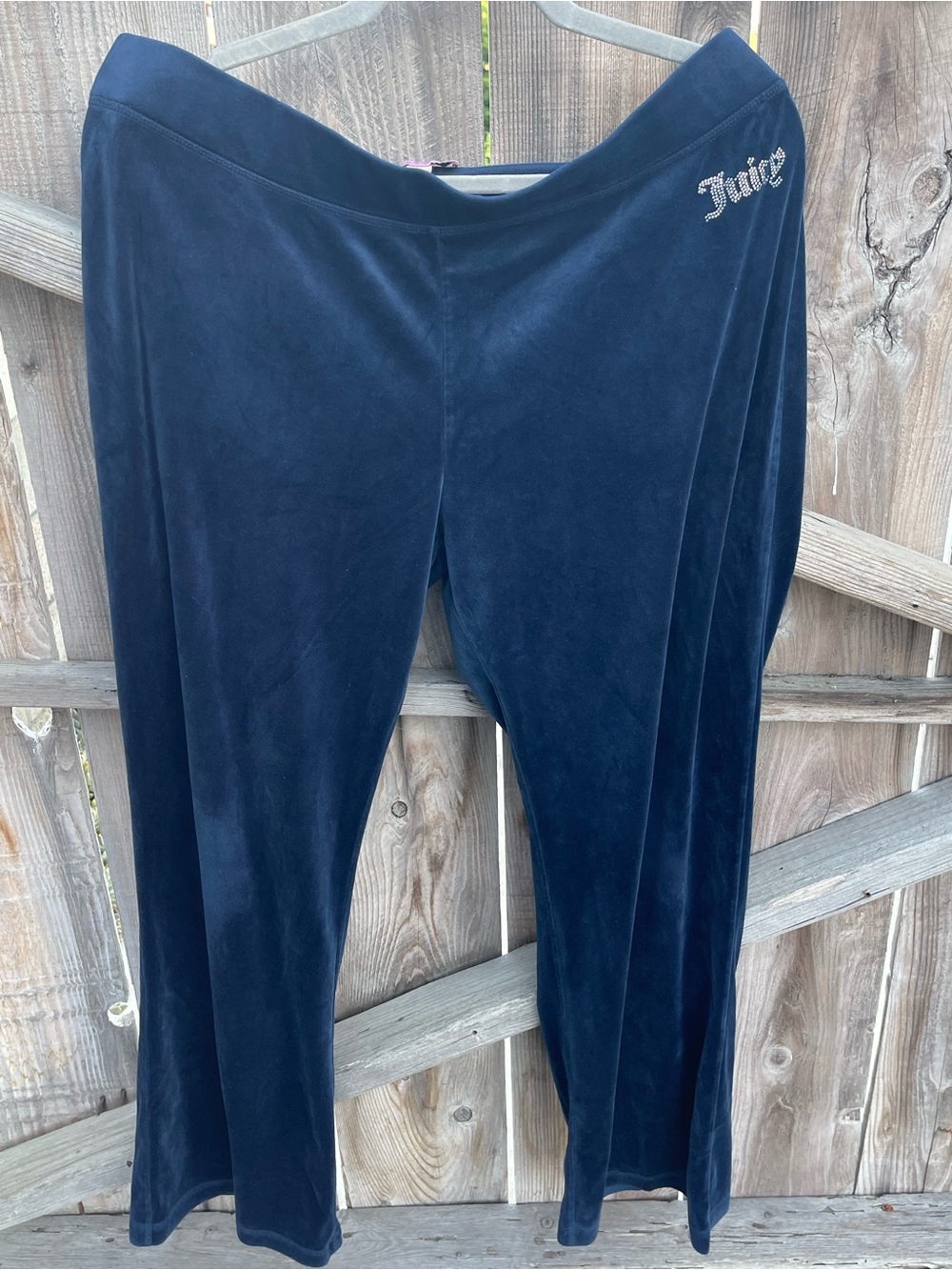 Juicy Couture Velour Lounge Pants Blk Rhinestone Logo Y2K Track Pants Women XL